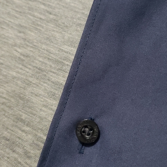 Vintage BRANDINI Men's Navy Blue Button Up Collared Long Sleeved Dress Shirt - Picture 8 of 8